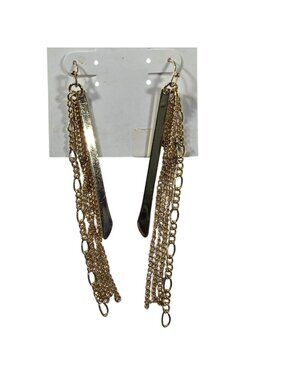 Gold-Tone Chain & Bar Drop Earrings Pure Expressions statement womens Jewelry